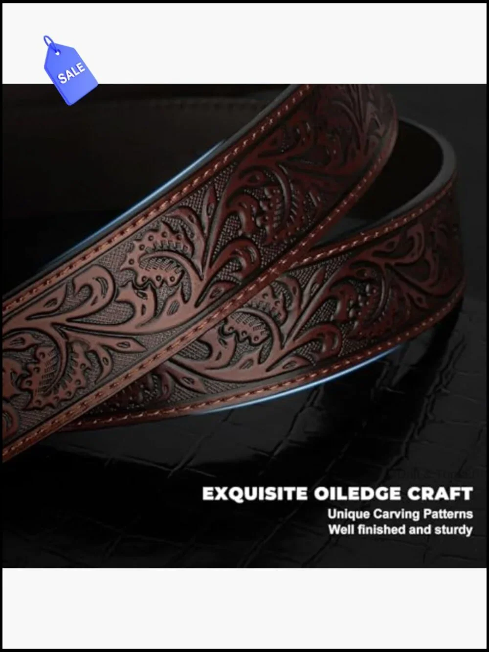 Western Leather Belt Strap for Men Women Cowboy Cowgirl Belts